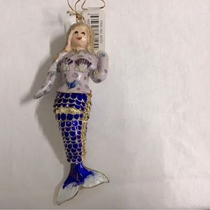 Ornament Victorian Enameling  blue mermaid hinged tail 158104B